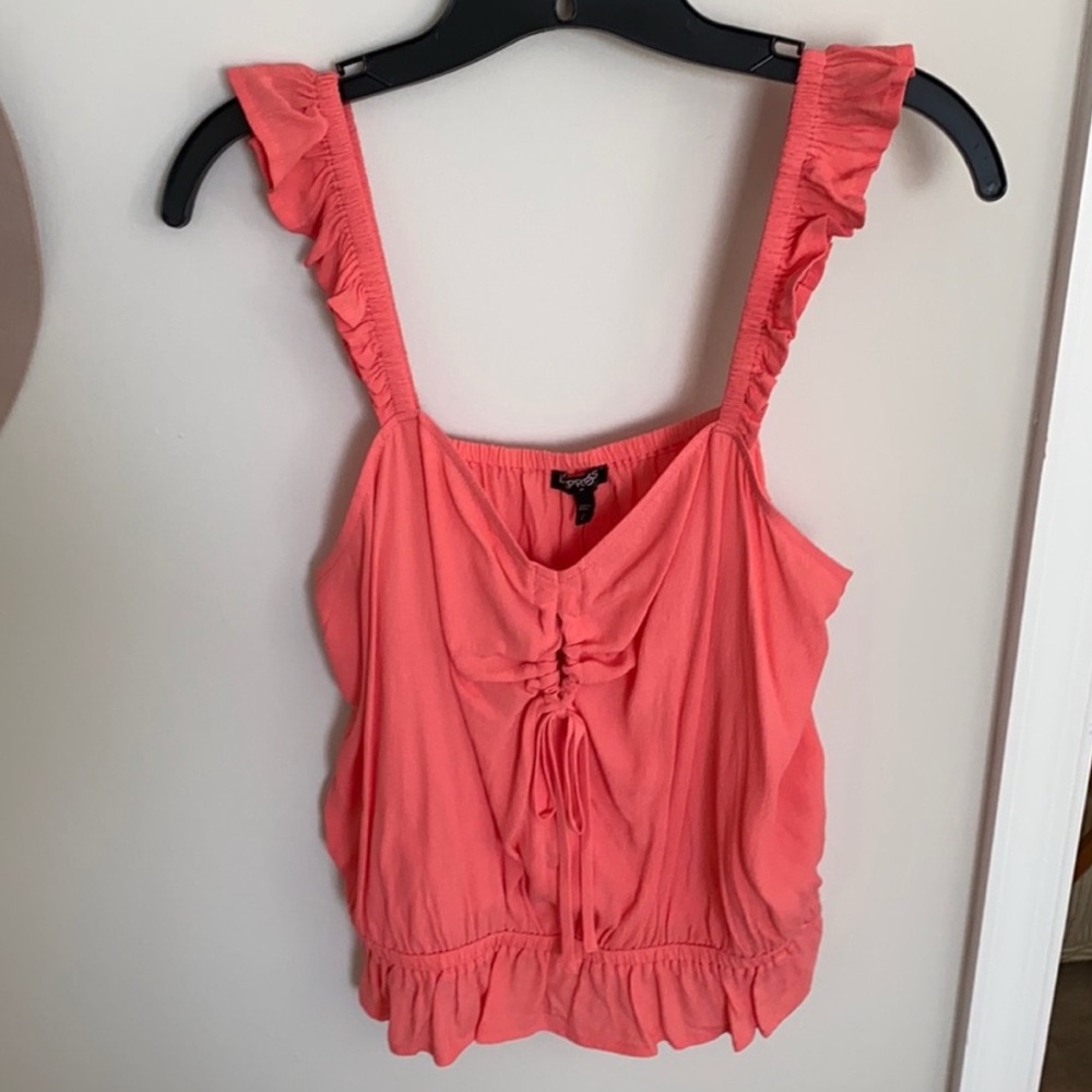 Express Coral Ruffle Camisole